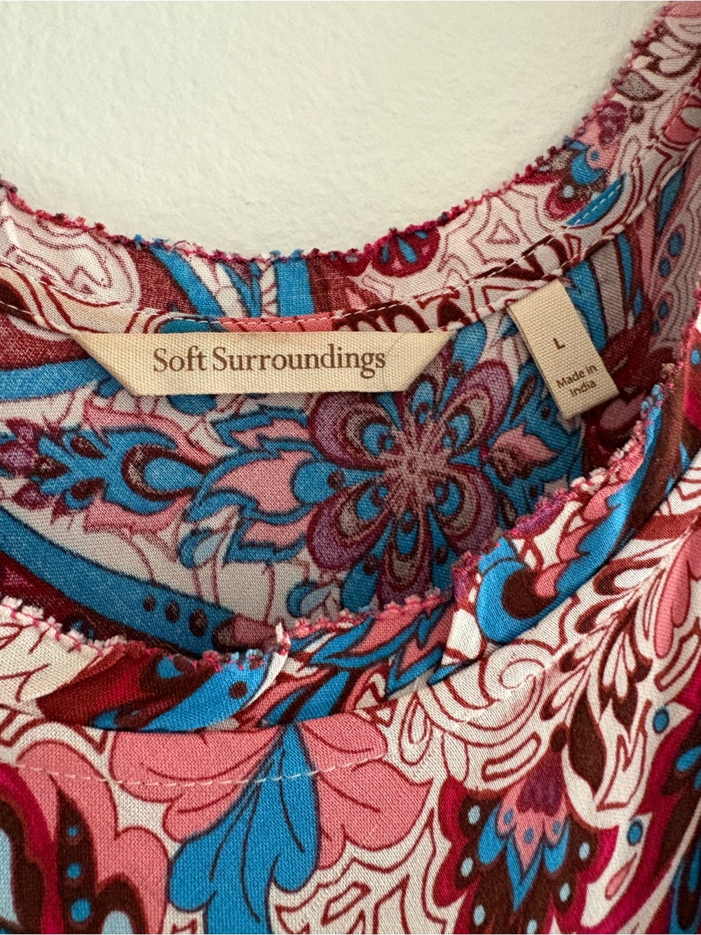 Soft Surroundings Pink and Blue Paisley Maxi Dress - Picture 2 of 7